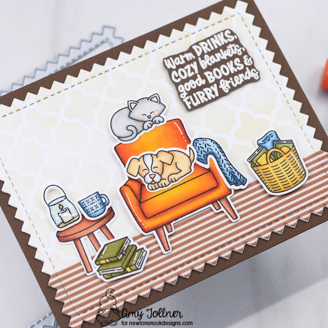 Cozy Home Stamp and Die Set, Quatrefoil Stencil, Natural Basics Paper Pad, Frames and Tags Die Set by Newton's Nook Designs #newtonsnookdesigns #newtonsnook #nnd #handmade