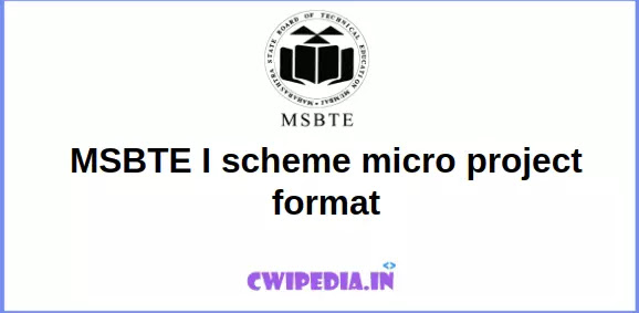MSBTE I scheme micro project format