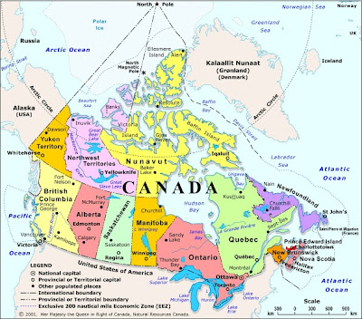 Map of Canada and Provinces