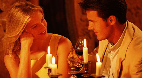 Romantic Candlelight Dinner Photo Couple