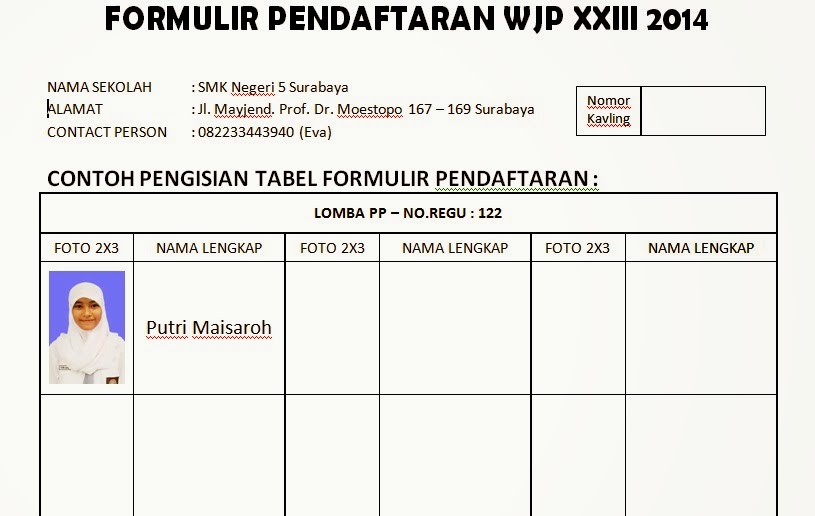 Contoh Formulir Pendaftaran Anggota Pmr - Simak Gambar Berikut