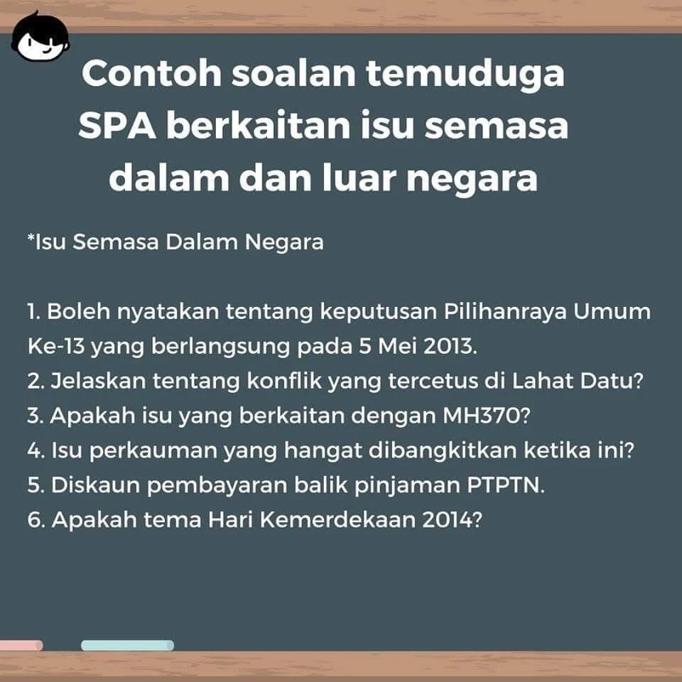 Soalan temuduga SPA Berkaitan Isu Semasa