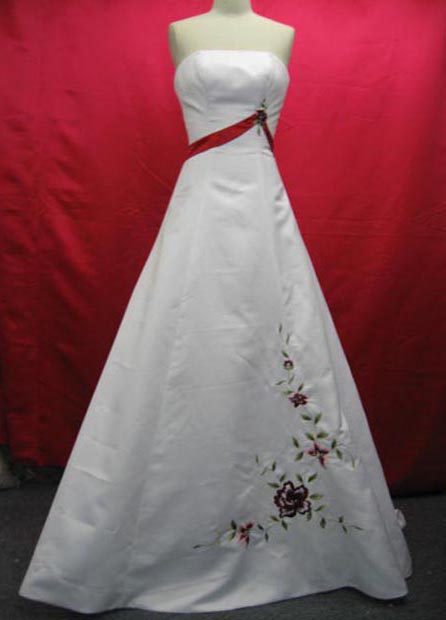 wedding dresses red and white