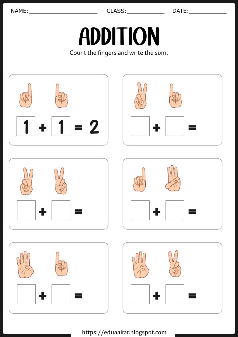 Finger Counting Worksheets