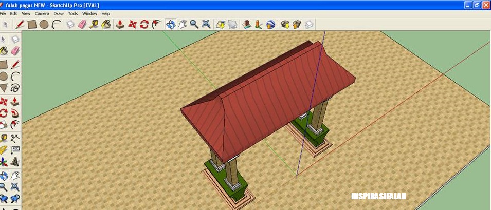 Contoh Desain  Pintu Gerbang Gapura  dengan Google Sketchup  