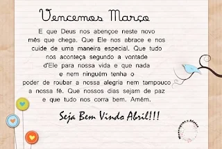 Mensagens de Seja Bem Vindo Abril 2023! Abençoado Mês de Abril.