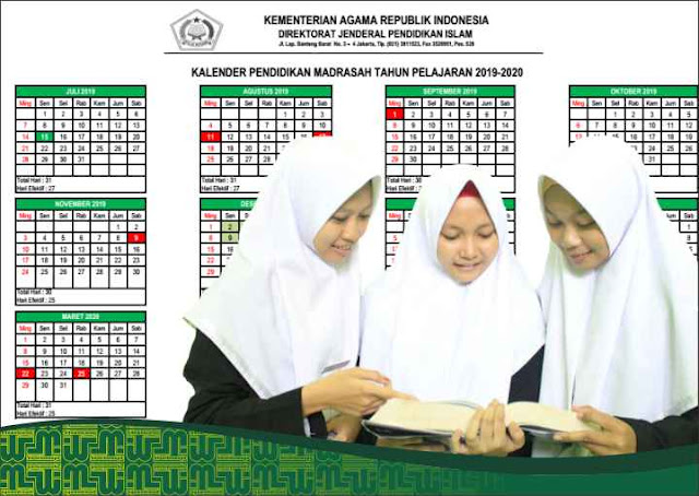 Kalender Pendidikan RA dan Madrasah tahun Pelajaran  Kalender Pendidikan RA/Madrasah 2019/2020 Dirjen Pendis