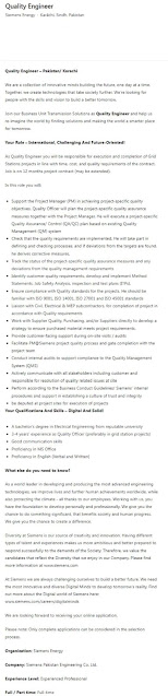 ENGINEERING JOB IN SIEMENS ENERGY KARACHI jobs 2023