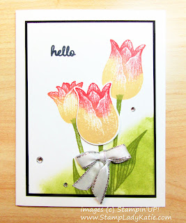 Card with sponged background and sponged flower petals using Stampin'UP!'s Timeless Tulips Bundle