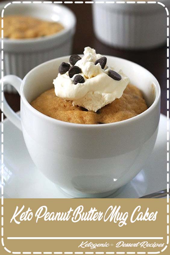 "Peanut butter mug cake is a fabulous way to start off the new year, especially when it’s sugar free. This delicious low carb mug cake recipe takes only minutes to make, and it’s peanut butter and chocolate. How can you go wrong? #peanutbutter #mugcake #ketorecipes #sugarfree