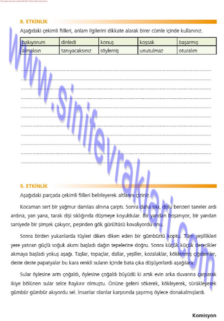 7. Sınıf Türkçe Çalışma Kitabı Cevapları Ezde Yayınları Sayfa 22