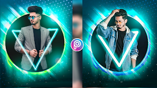 Picsart Creative Neon Circle Photo Editing Tutorial || Hard Light  Triangle Photo Editing Concept