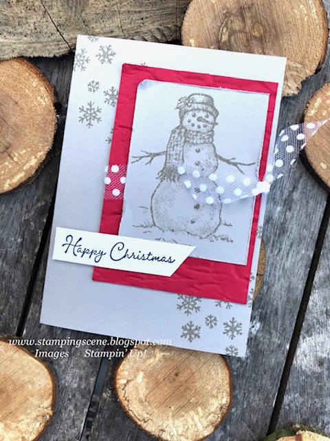 snowman christmas card stampin up snow wonder set