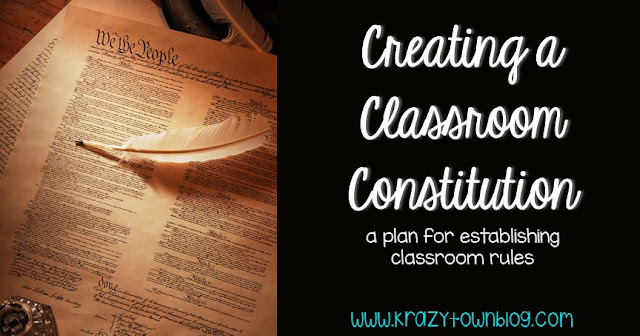A detailed plan for establishing classroom rules by working with students to write a classroom constitution