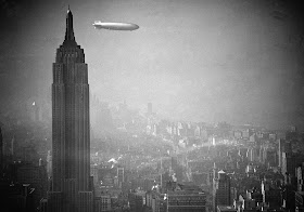 Zeppelin Hindenburg over New York