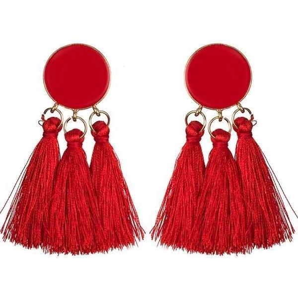 Long Tassel Dangle Earrings