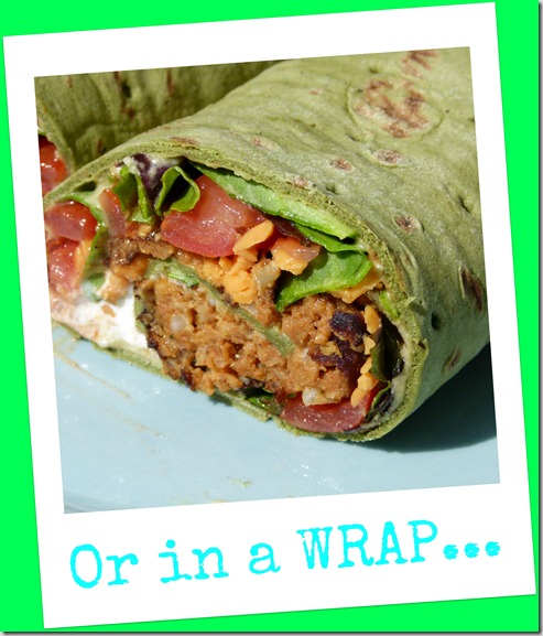 black bean burger wrap