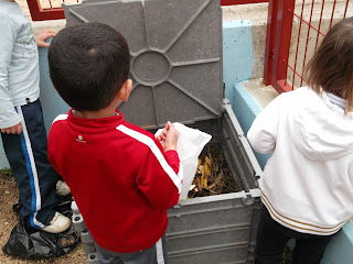 TODOS LOS MIÉRCOLES SALIMOS A LA COMPOSTADORA.ALLÍ RECICLAMOS LOS RESTOS ORGÁNICOS