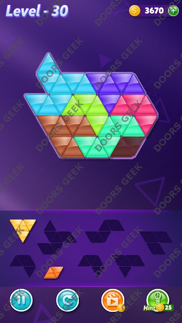 Block! Triangle Puzzle 7 Mania Level 30 Solution, Cheats, Walkthrough for Android, iPhone, iPad and iPod