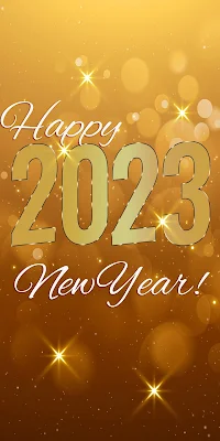 Happy New Year 2023: Gold Numbers, Free iPhone Wallpaper