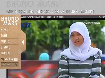 Fatin X Factor Indonesia di situs Bruno Mars