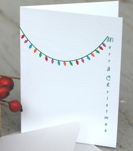 Set of 5 Holiday Greetings Cards via Michellenstamps