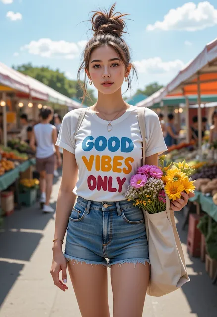 Denim Shorts and Statement Tees