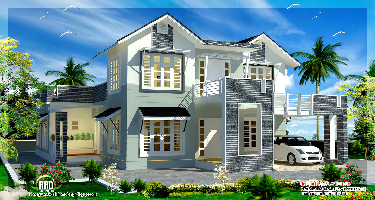 2800 square feet sloping roof  4 bedroom house  Indian 