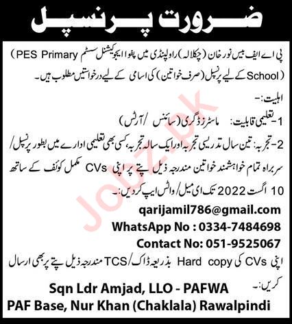 Latest PAF Base Teaching Posts Rawalpindi 2022