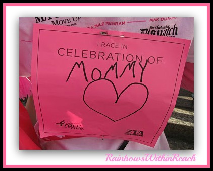 photo of: "I Walk in Celebration of Mommy" (Breast Cancer Walk Placard) 