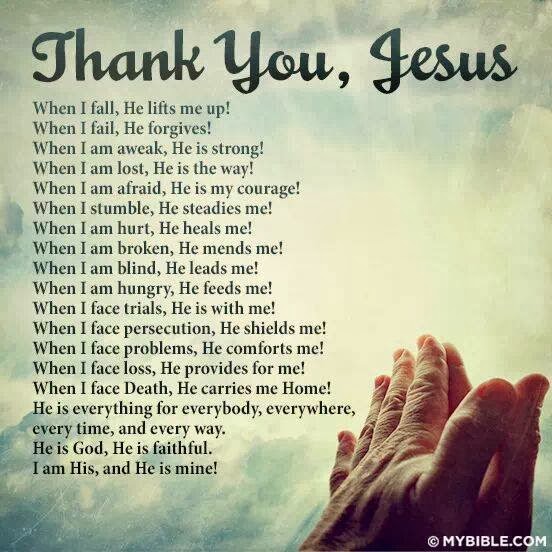 Thank you Jesus