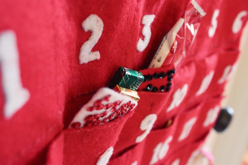 vintage handmade advent calendar