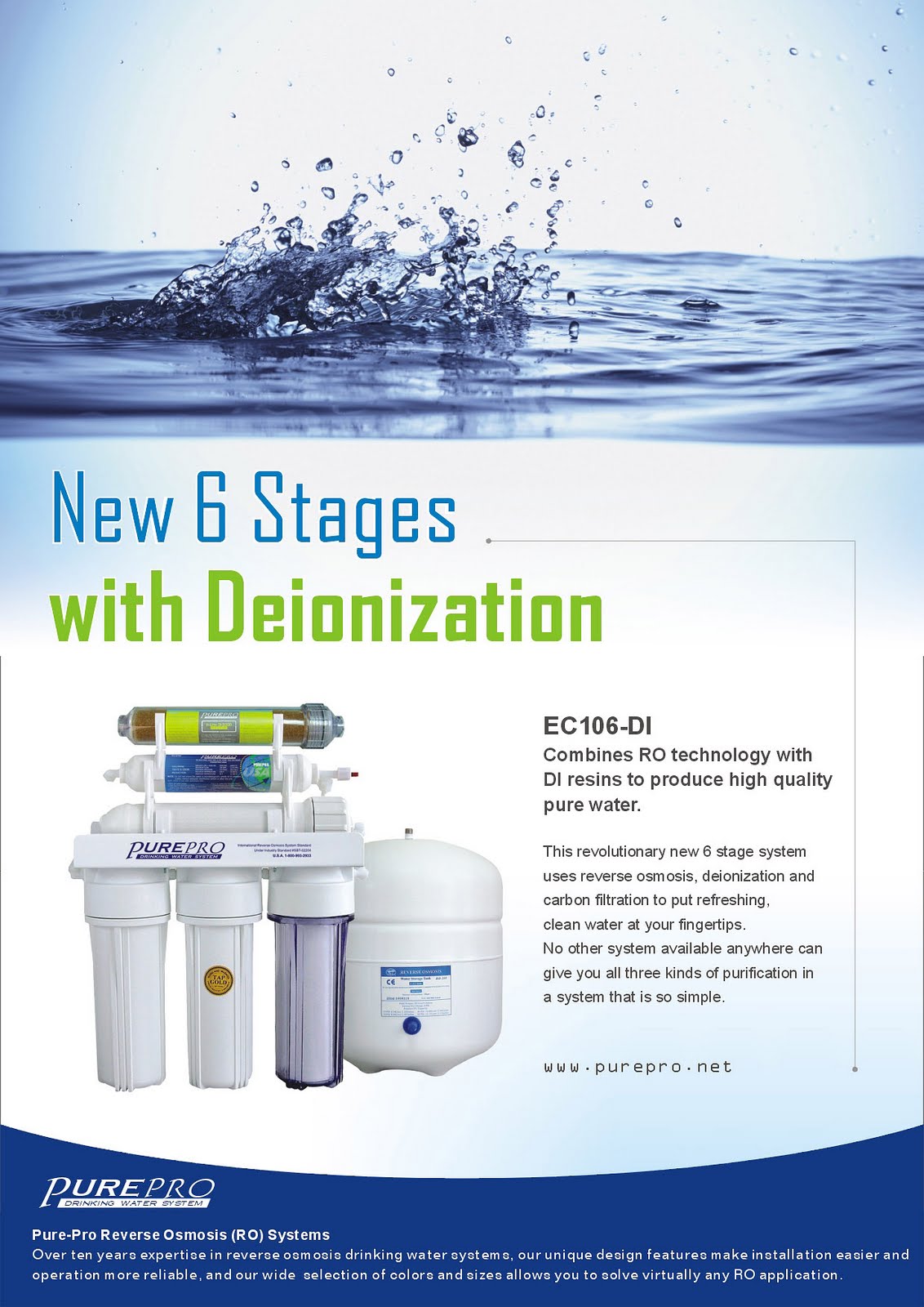 PurePro® EC106-DI Reverse Osmosis Water Filter System