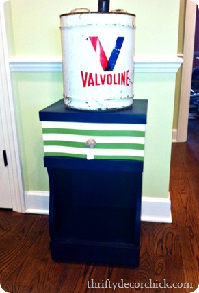 green and blue nightstand