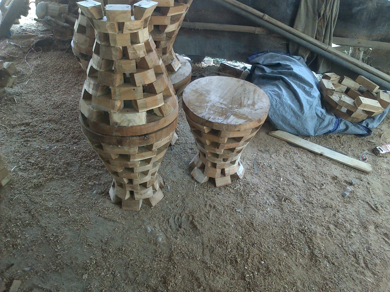 meja dan kursi bata akar kayu  jati  Akar Jaya