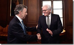 Este viernes el Presidente Juan Manuel Santos recibió al Ministro de Relaciones Exteriores de Alemania Federal, Franz-Walter  Steinmeier, quien reiteró el apoyo de su país al proceso de paz.