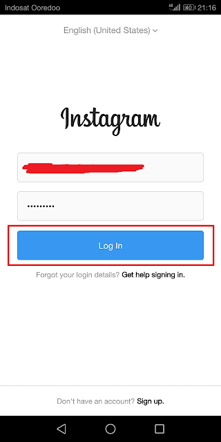 masukkan username dan password kemudian klik login