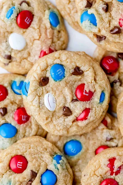 fourth of july m&m cookies