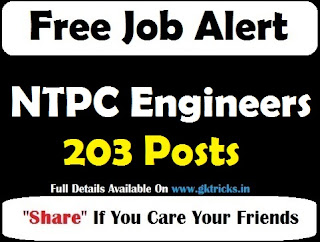 NTPC Engineers Recruitment 203 Posts 