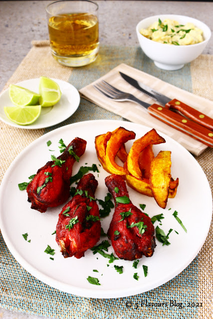 Tandoori Style Roasted Chicken with Roasted Butternut Squash