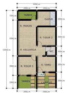 denah rumah 6x12 tanpa garasi