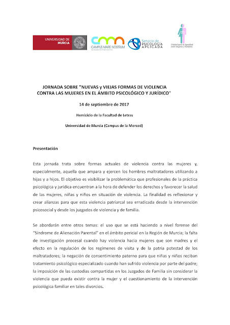 Jornada "Nuevas y viejas formas de violencia contra las mujeres en el ámbito psicológico y jurídico"