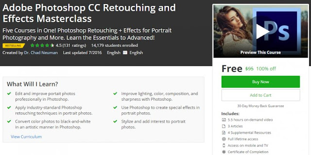 [100% Off] Adobe Photoshop CC Retouching and Effects Masterclass| Worth 95$