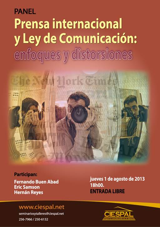 Eric Samson, profesor de la USFQ participará en panel "Prensa internacional y Ley de Comunicación: enfoques y distorsiones"