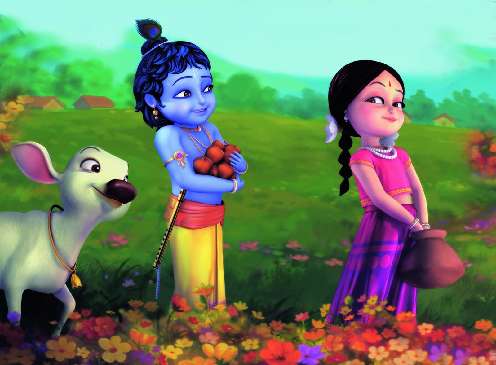 Bal Radha with Krishna Cartoon HD Wallpapers ~ HD WALLPAPERS