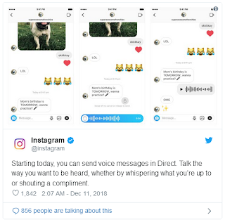 Cara Kirim Pesan suara di Direct Message Instagram