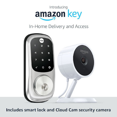Amazon Key In-Home Kit includes: Amazon Cloud Cam (Key Edition) indoor security camera and compatible smart lock 