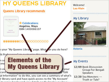 Elements of the 'My Queens Library'