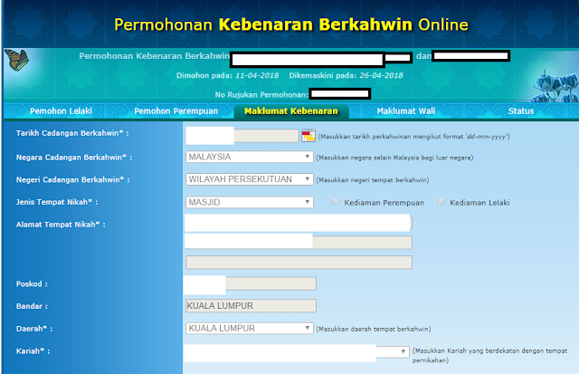 ciktangankidal: Cara untuk Daftar Nikah bagi pasangan yg menetap di