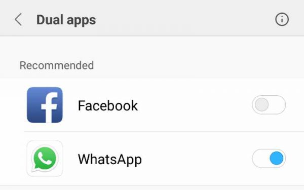 Dual apps: Whatsapp